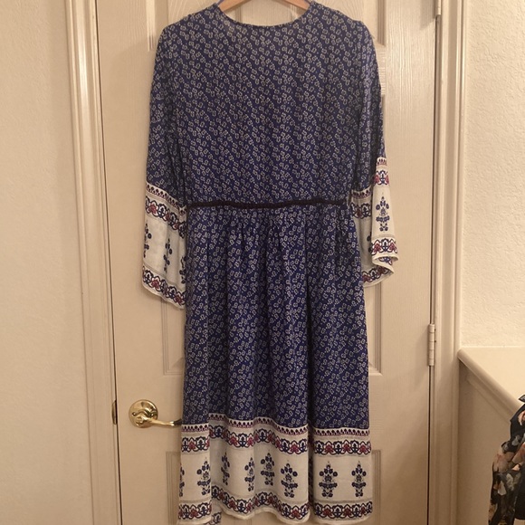 California Moon Rise Blue Floral Peasant Dress Size M - Picture 5 of 16